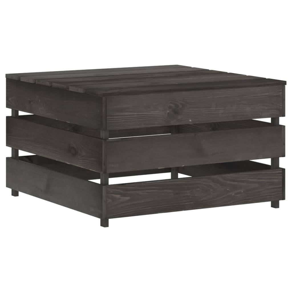 Helloshop26 - Salon de jardin meuble d'extérieur ensemble de mobilier 3 pièces bois de pin imprégné de gris - Image 7