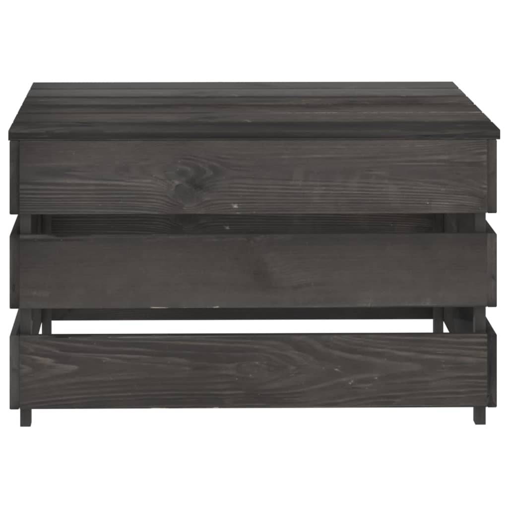 Helloshop26 - Salon de jardin meuble d'extérieur ensemble de mobilier 3 pièces bois de pin imprégné de gris - Image 8