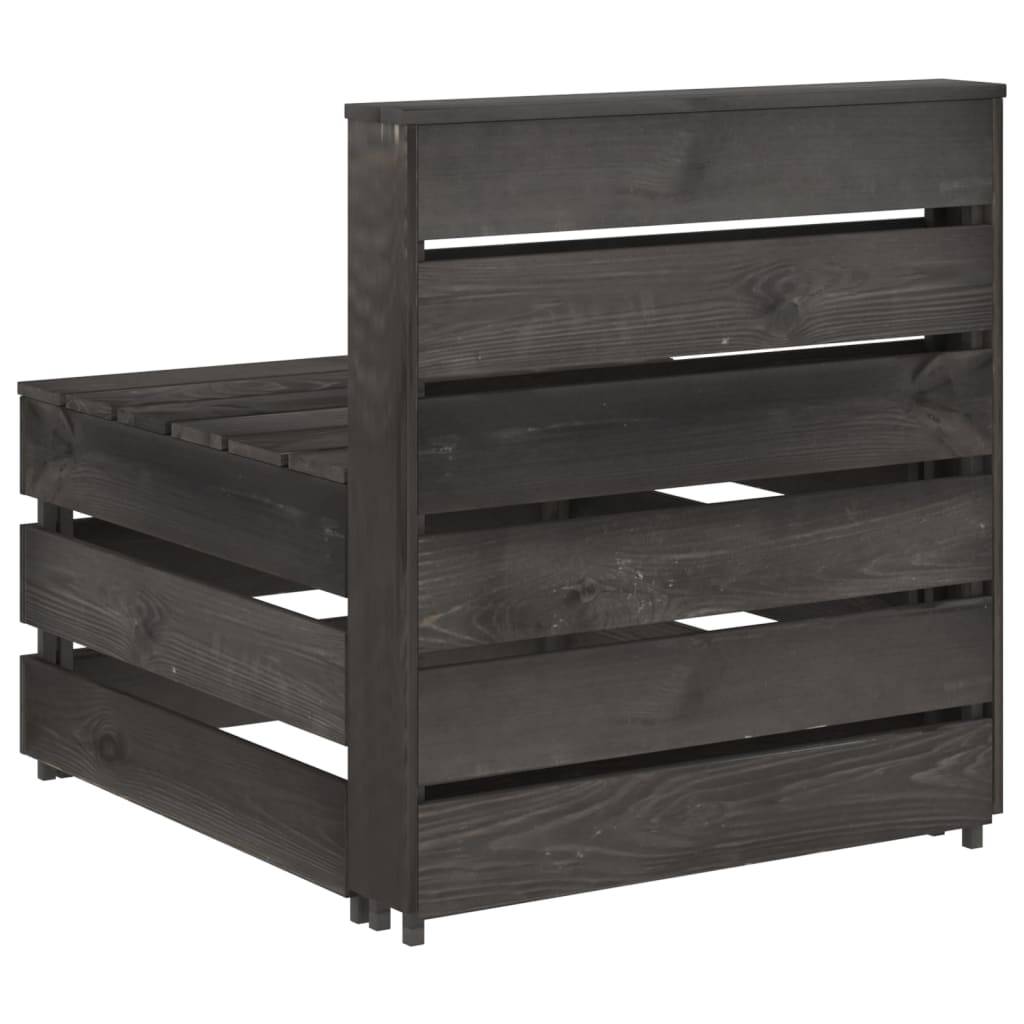 Helloshop26 - Salon de jardin meuble d'extérieur ensemble de mobilier 3 pièces bois de pin imprégné de gris - Image 6