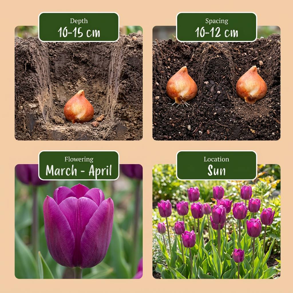La Green Touch - Tulipe triomphe violette - 15 bulbes - calibre 11/12 - Image 4