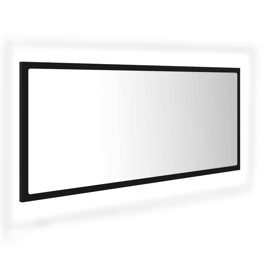 Helloshop26 - Miroir à led de salle de bain 100 x 8,5 x 37 cm acrylique noir - Image 1