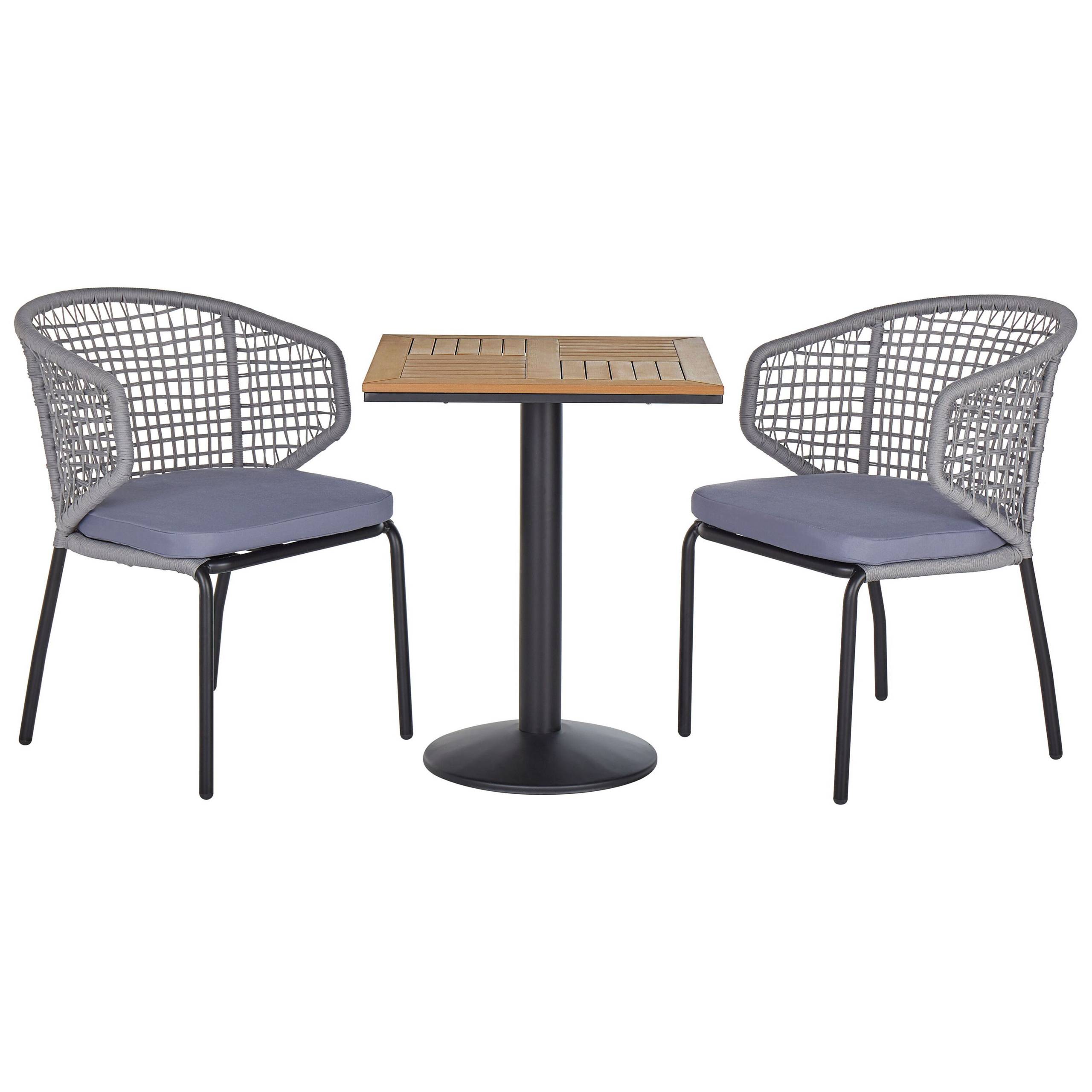 Beliani - Set de bistrot, 2 Personnes Acier Gris PALMI - 60x60x75- Beliani - Image 2