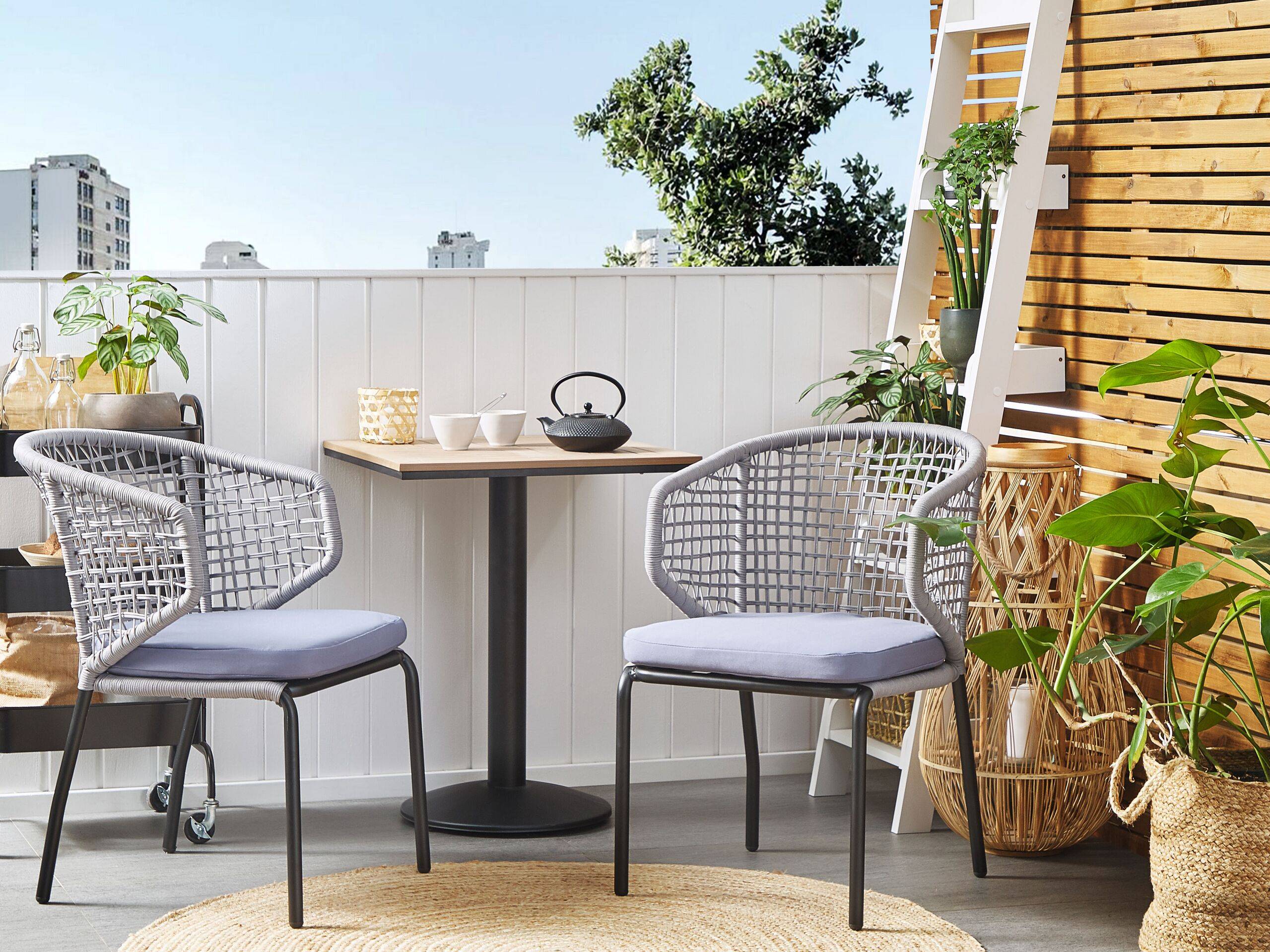 Beliani - Set de bistrot, 2 Personnes Acier Gris PALMI - 60x60x75- Beliani - Image 1