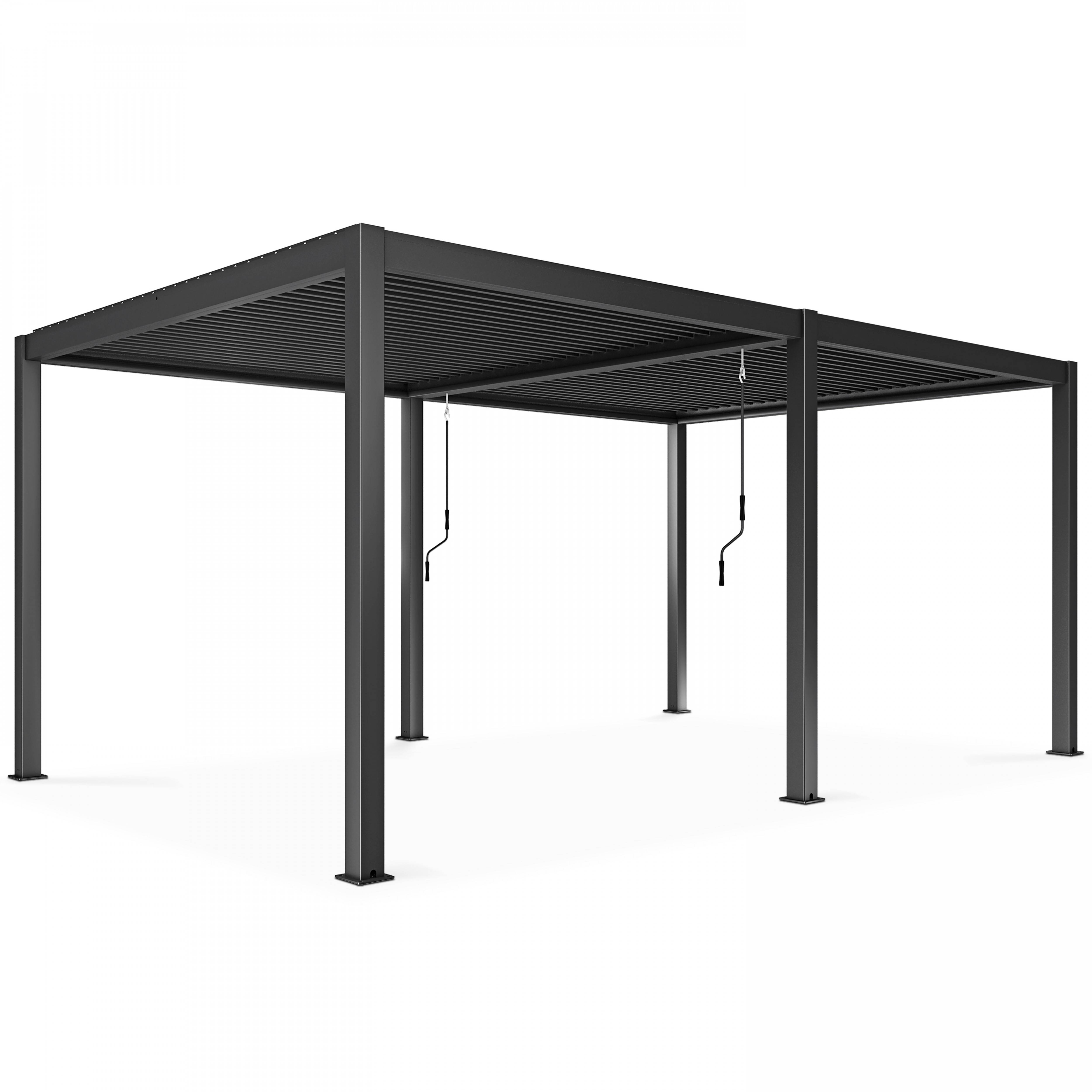 Oviala - Pergola bioclimatique autoportée 3 x 6 m et 4 stores gris Athenes - Oviala - Image 6