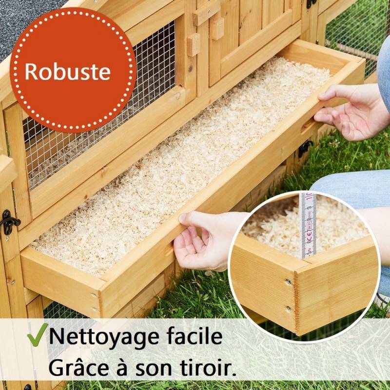 Cage Clapier Enclos lapin Extérieur en bois Haute Qualité pour lapins petits animaux- Modèle : 087 Alpine 180x62x72cm - Image 2