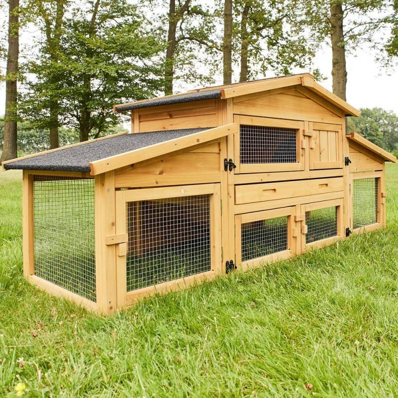 Cage Clapier Enclos lapin Extérieur en bois Haute Qualité pour lapins petits animaux- Modèle : 087 Alpine 180x62x72cm - Image 6