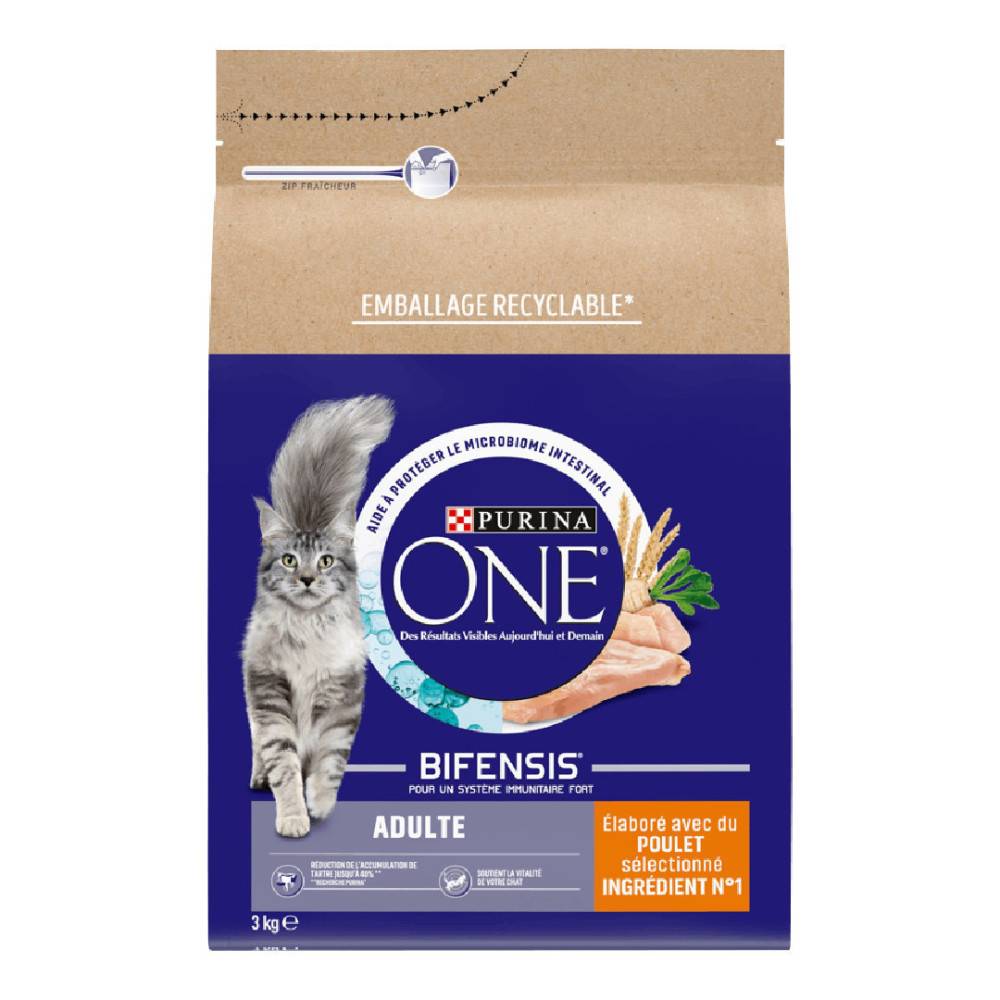 Purina One - Purina - Croquettes chat adulte au poulet et aux céréales,  purina one 3KG