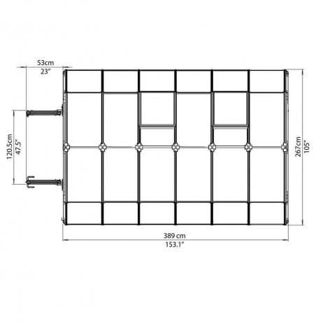 Canopia - Serre de jardin en polycarbonate Rion Grand Gardener 10,38 m², Ancrage au sol Non - Image 4