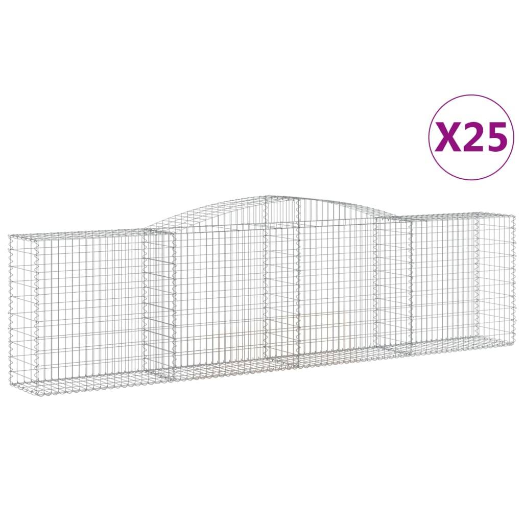 Vidaxl - Paniers à gabions arqués 25 pcs 400x50x100/120 cm Fer galvanisé vidaXL 3147007 - Image 2