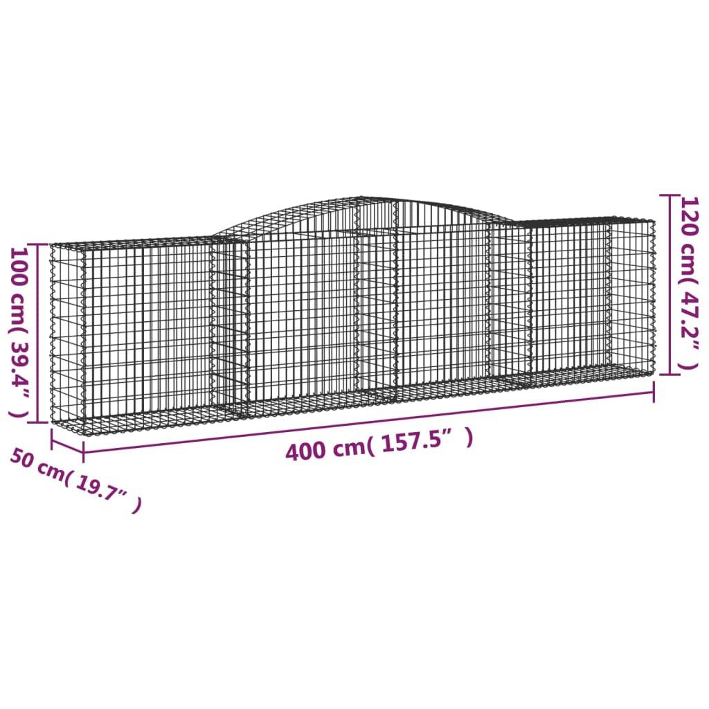 Vidaxl - Paniers à gabions arqués 25 pcs 400x50x100/120 cm Fer galvanisé vidaXL 3147007 - Image 3
