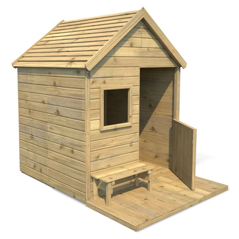 Soulet - Cabane en bois traité avec terrasse et banc HEIDI - Image 1