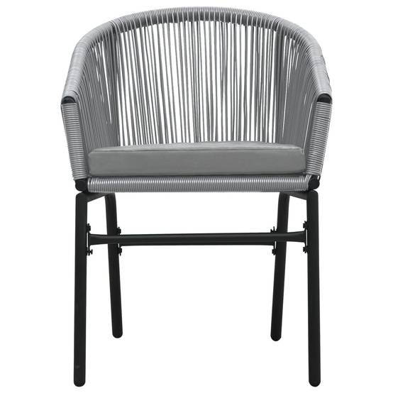 Ensemble Repas 4P Rotin PVC avec Coussins pour Jardin Gris – ComfortXL Outdoor Living - Image 5
