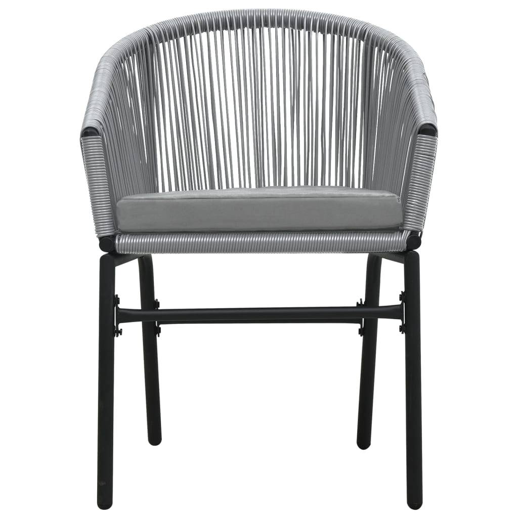 Ensemble Repas 4P Rotin PVC avec Coussins pour Jardin Gris – ComfortXL Outdoor Living - Image 5