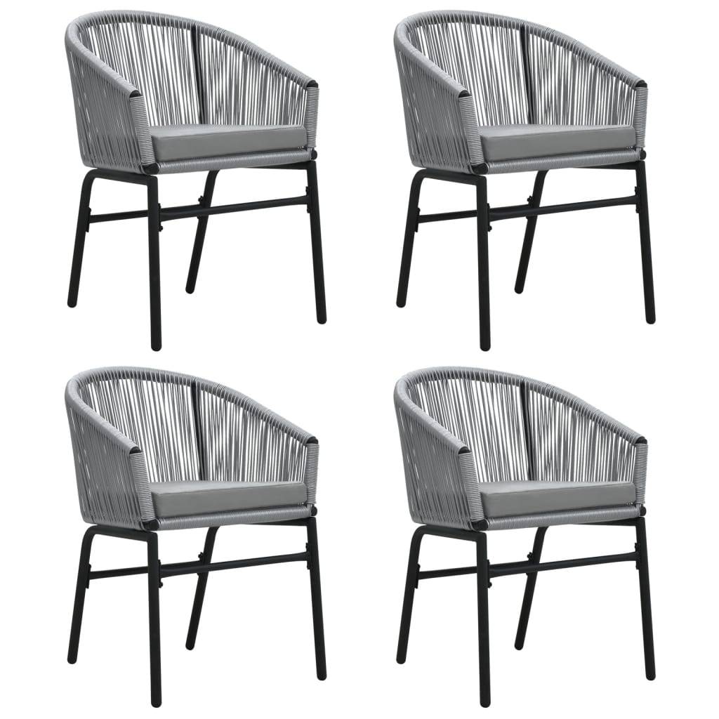 Ensemble Repas 4P Rotin PVC avec Coussins pour Jardin Gris – ComfortXL Outdoor Living - Image 3