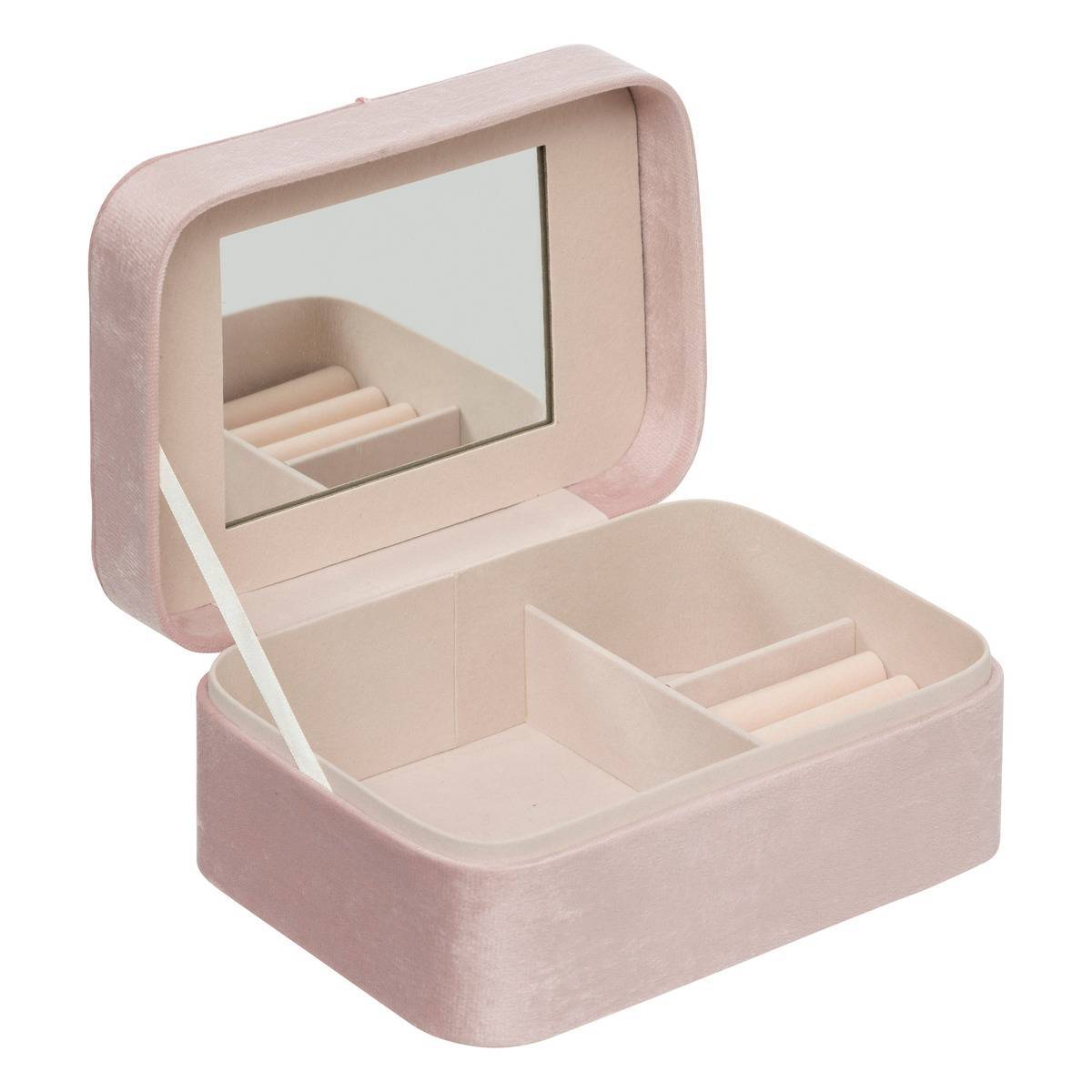 Boîte à bijoux en velours rose ATMOSPHERA CREATEUR D'INTERIEUR - Image 1