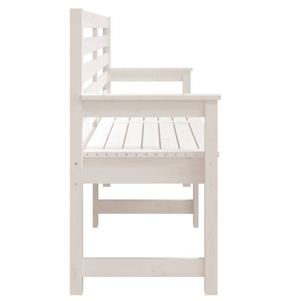 Helloshop26 - Banc de jardin meuble de patio d'extérieur terrasse blanc 159,5 x 48 x 91,5 cm bois massif de pin - Image 3