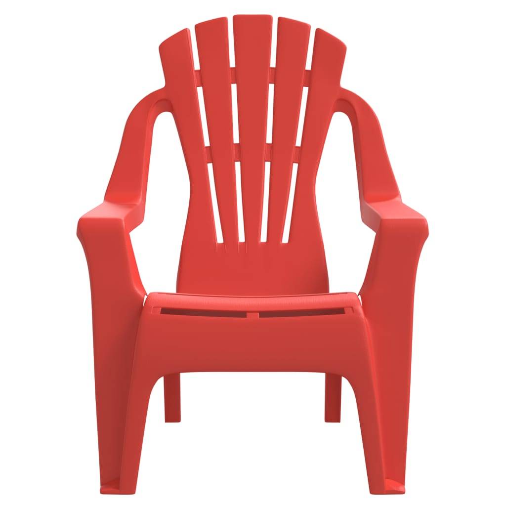 Lot de 2 Chaises de jardin pour enfants - Chaises d'extérieur - Fauteuils de jardin rouge 37x34x44 cm PP - Image 4