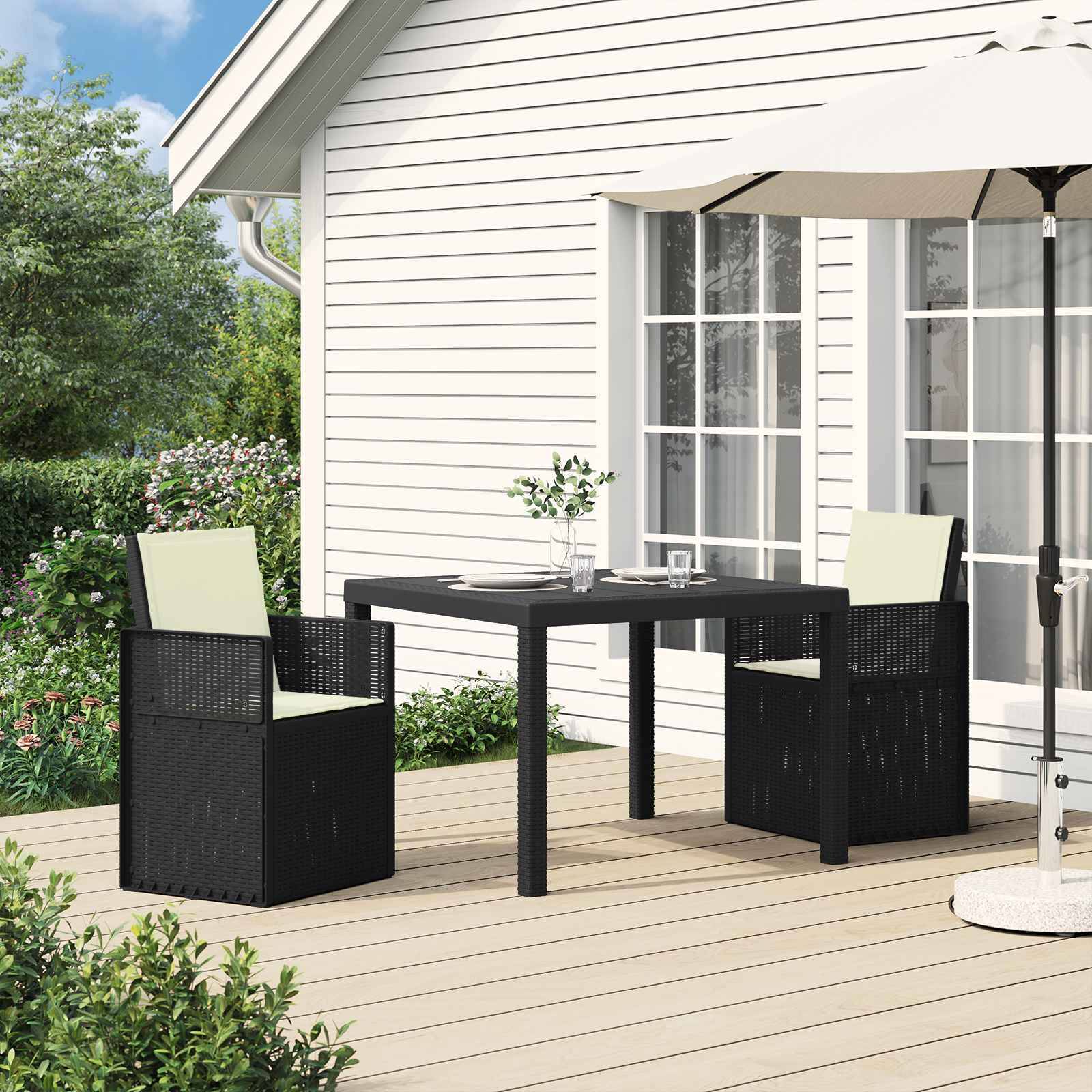 PANGIVO - Chaises de jardin PP anthracite et crème 53 x 47 x 88.5 cm - PANGIVO - Image 1