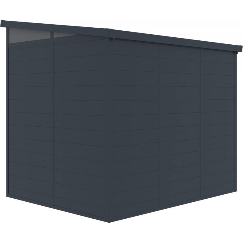 Abri de jardin résine anthracite 4,10m² toit plat skylight plancher inclus Jôbu - Image 6