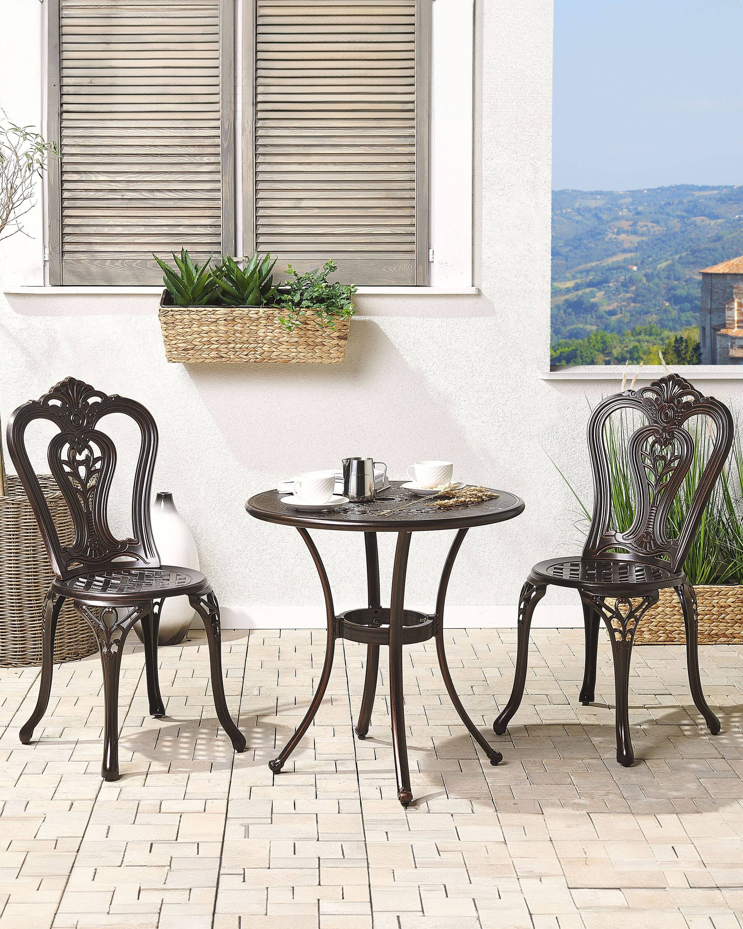 Beliani - Chaise de jardin Aluminium Marron foncé BOVINO - Beliani - Image 1
