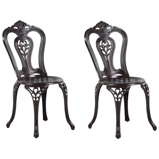 Chaise de jardin Aluminium Marron foncé BOVINO - Beliani - Image 1