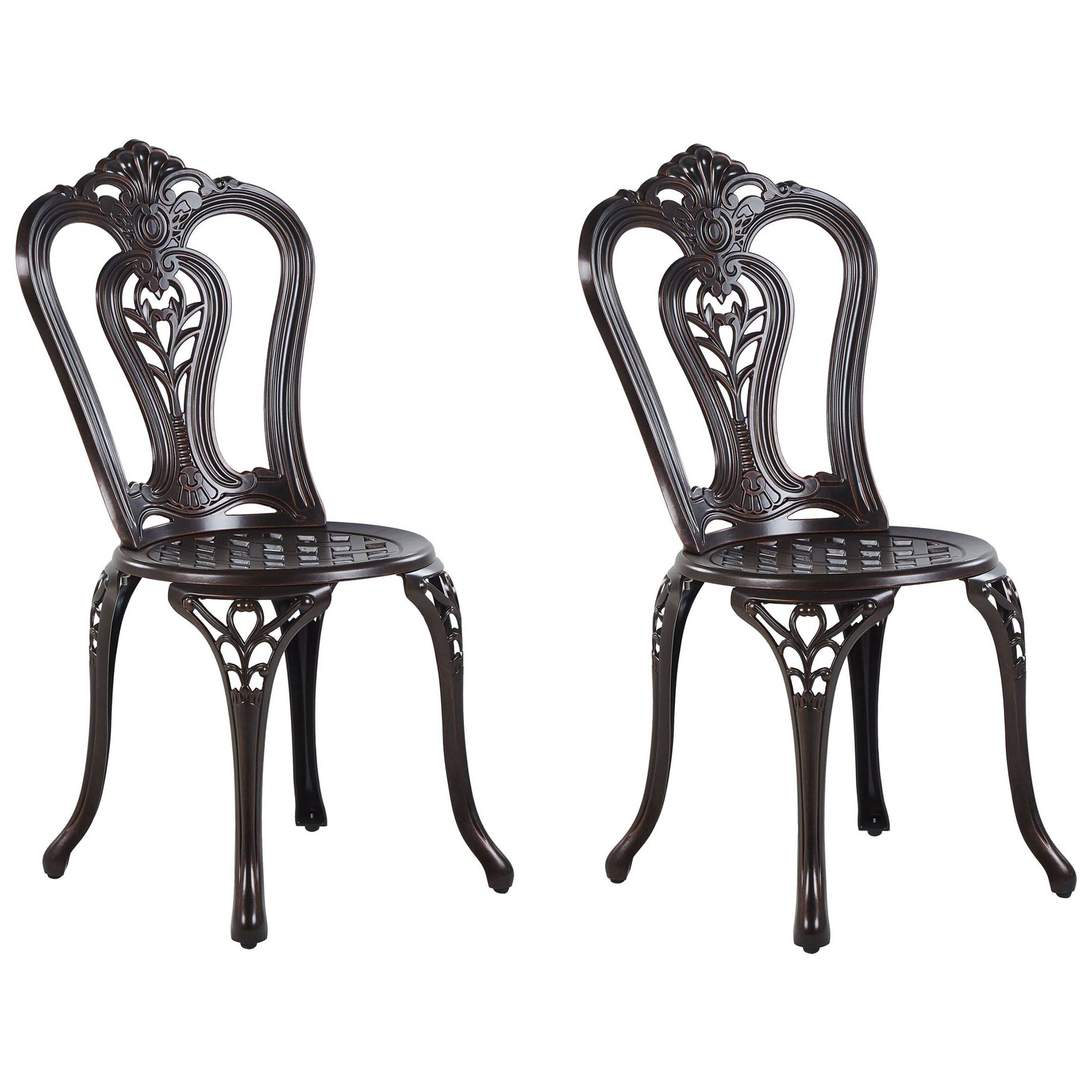Beliani - Chaise de jardin Aluminium Marron foncé BOVINO - Beliani - Image 2