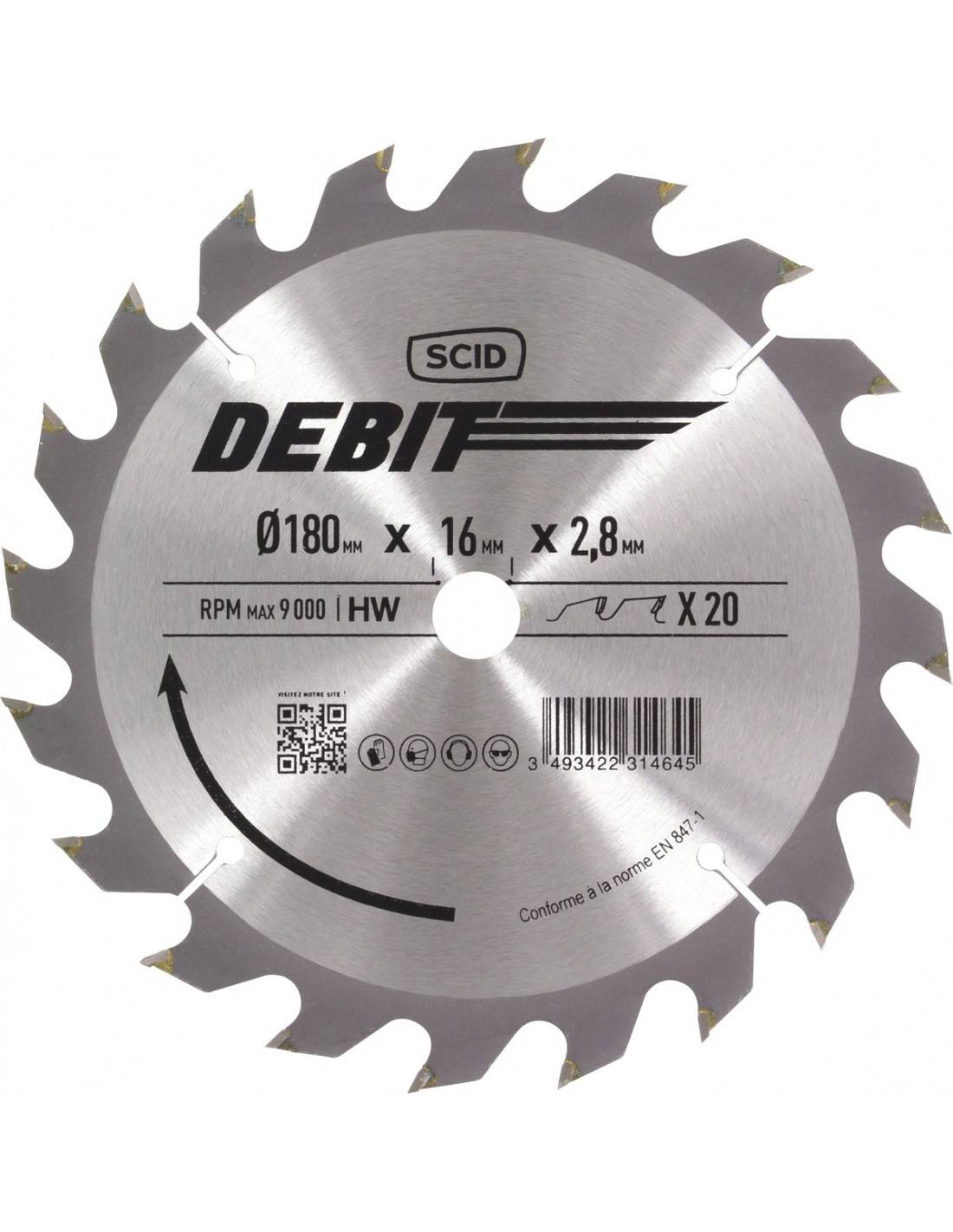 Lame Scie Circulaire Scid 180mm Coupe Bois Alternée Précise - Scid