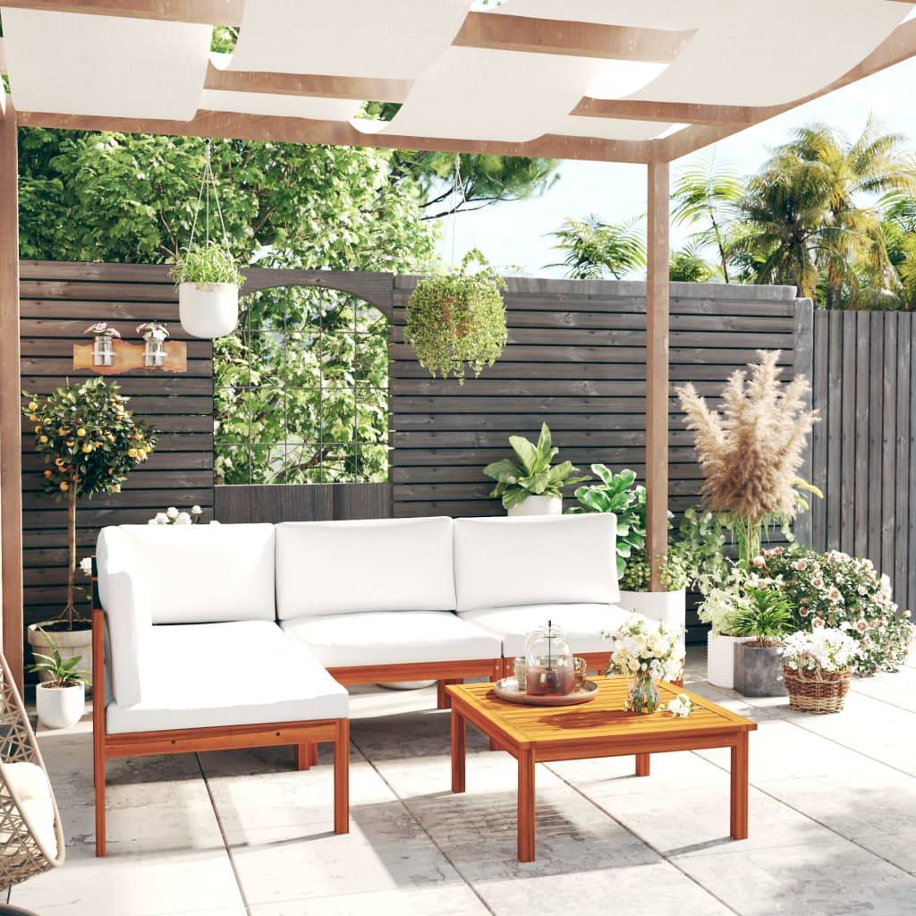 Vidaxl - Salon de jardin 5 pièces avec coussins Crème 63 x 63 cm vidaXL 3057902 - Image 1