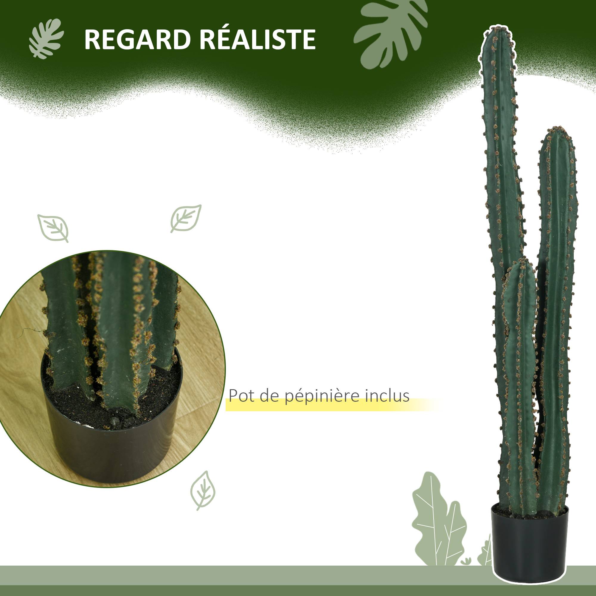 Cactus artificiel grand réalisme plante artificielle grande taille dim. Ø 18 x 120H cm - Image 7