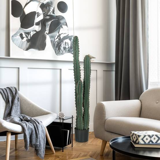 Cactus artificiel grand réalisme plante artificielle grande taille dim. Ø 18 x 120H cm - Image 3
