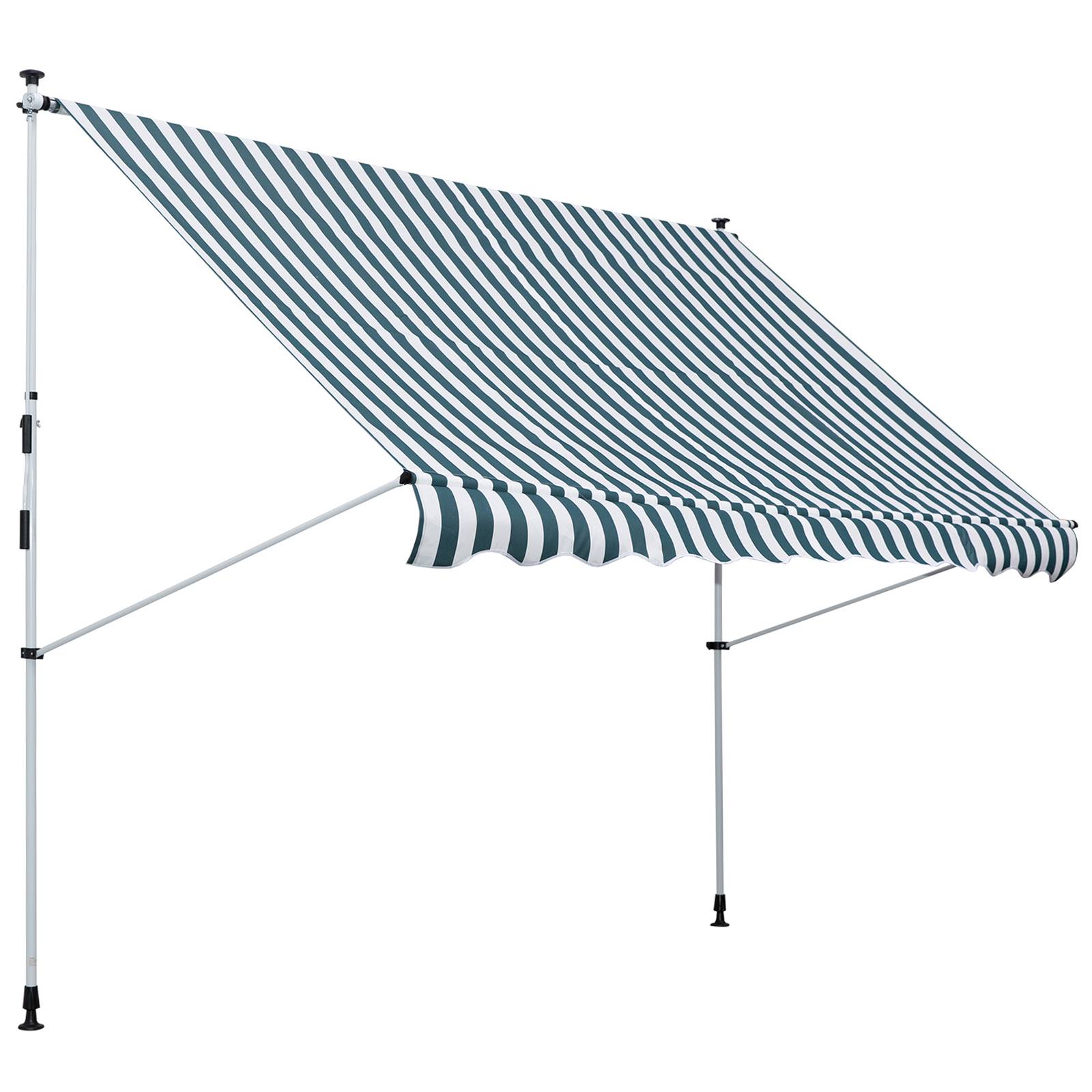 Store banne rétractable manuelle 300 x 150 x 170-280 cm avec hauteur réglable, manivelle et protection solaire pour terrasse végétalisée - Image 1