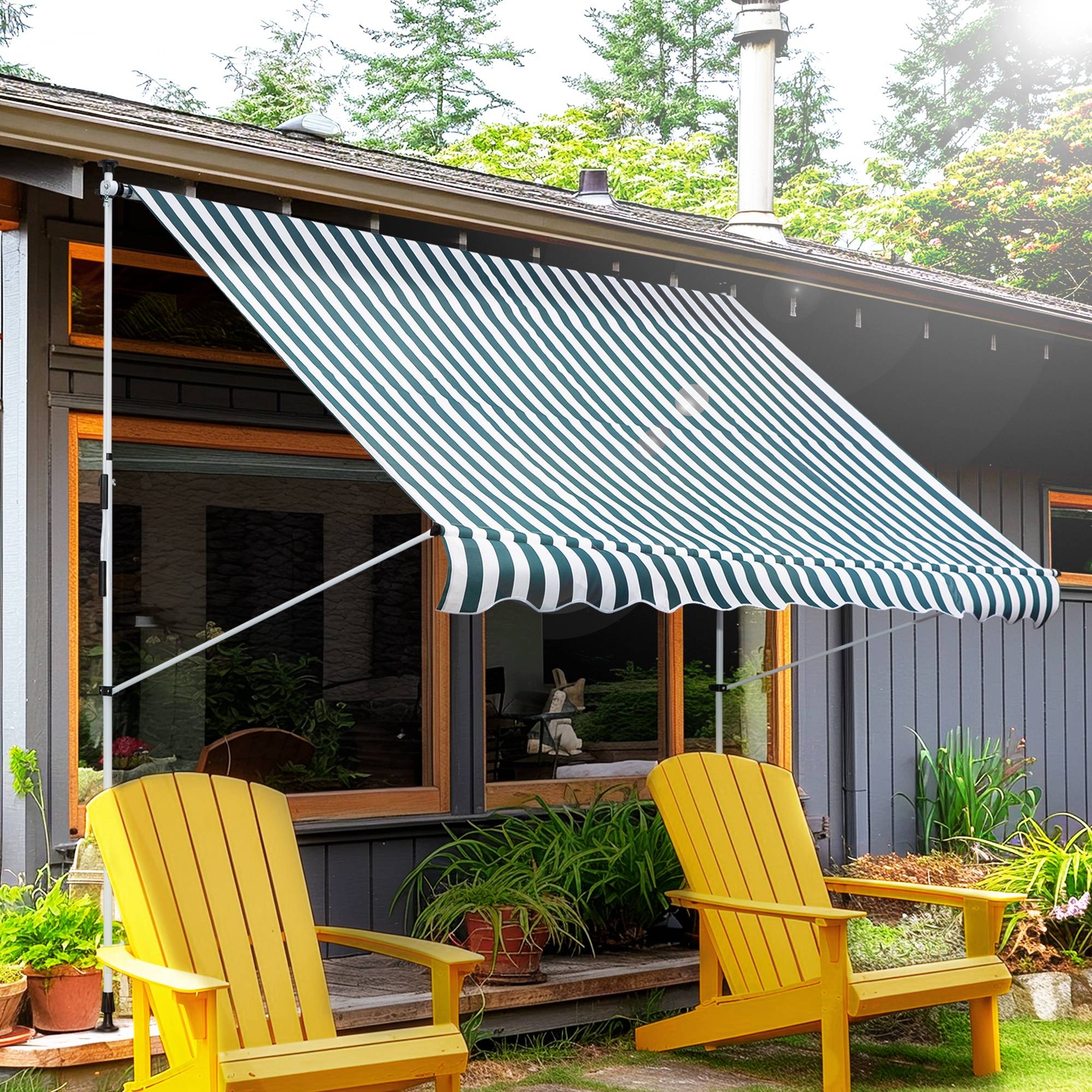 Store banne rétractable manuelle 300 x 150 x 170-280 cm avec hauteur réglable, manivelle et protection solaire pour terrasse végétalisée - Image 3