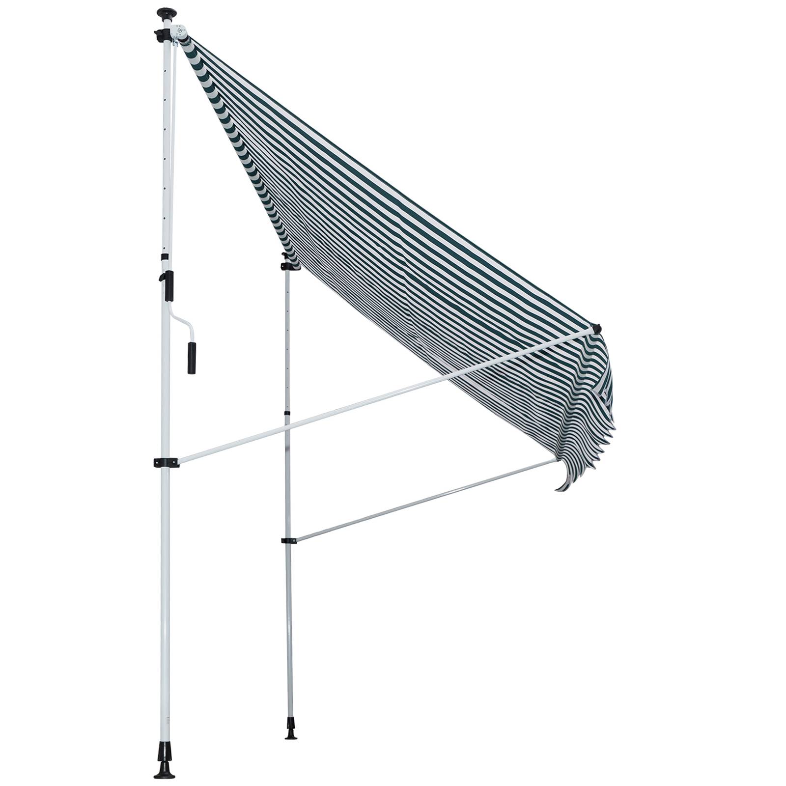 Store banne rétractable manuelle 300 x 150 x 170-280 cm avec hauteur réglable, manivelle et protection solaire pour terrasse végétalisée - Image 2