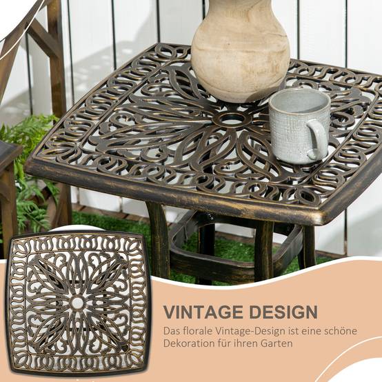 Table d'appoint extérieure aluminium bronze 54 x 54 x 52.5 cm - PANGIVO - Image 6