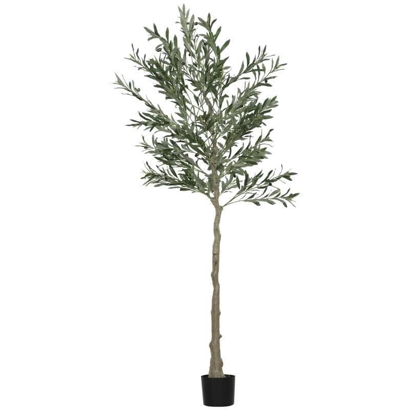 ComfortXL - Olivier Artificiel Réaliste 180cm Plante Verte Intérieur Salon Pot Ciment - ComfortXL Outdoor Living - Image 2