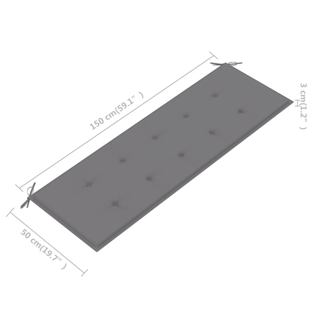 Helloshop26 - Banc de jardin meuble de patio d'extérieur terrasse avec coussin 157 cm bois d'acacia massif - Image 8