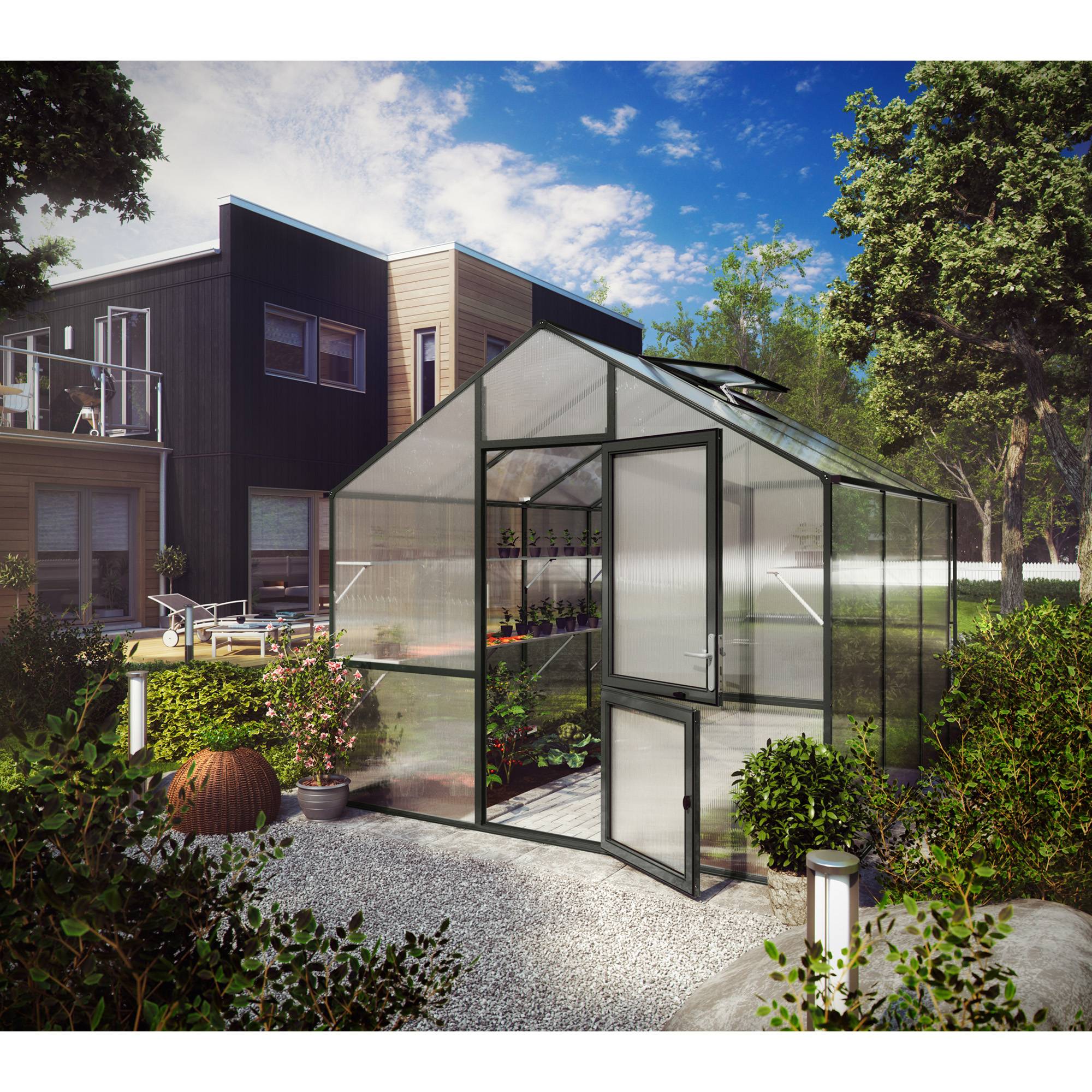 Serre de jardin 9,59m² KGT Lilie III, Anthracite - Image 1