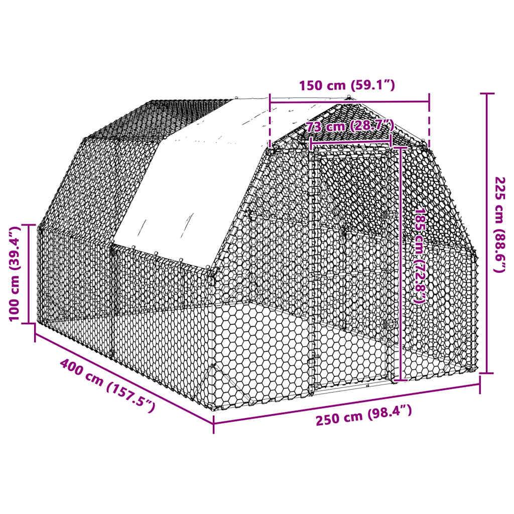 Poulailler acier argent 2,5 x 4 x 2,25 m - Prolenta premium p3191.8 - Image 8