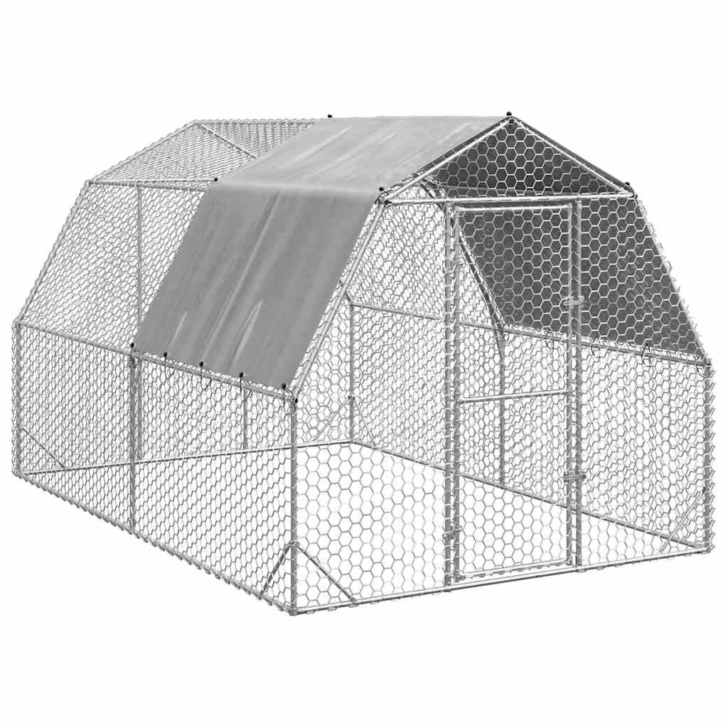Poulailler acier argent 2,5 x 4 x 2,25 m - Prolenta premium p3191.8 - Image 2