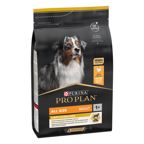 Purina Pro Plan - PRO PLAN Dog All Sizes Adult Light Sterilised Riche en Poulet 3KG