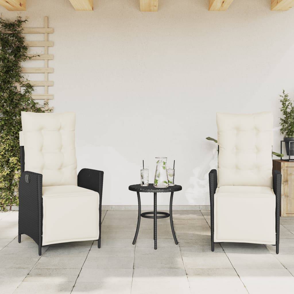 ComfortXL - Lot de 2 Fauteuils Relax de Jardin Résine Tressée avec Repose-pieds Intégré Noir – ComfortXL Outdoor Living - Image 1