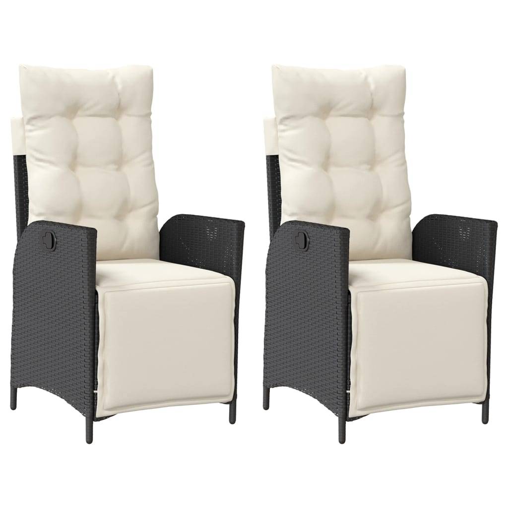 ComfortXL - Lot de 2 Fauteuils Relax de Jardin Résine Tressée avec Repose-pieds Intégré Noir – ComfortXL Outdoor Living - Image 2