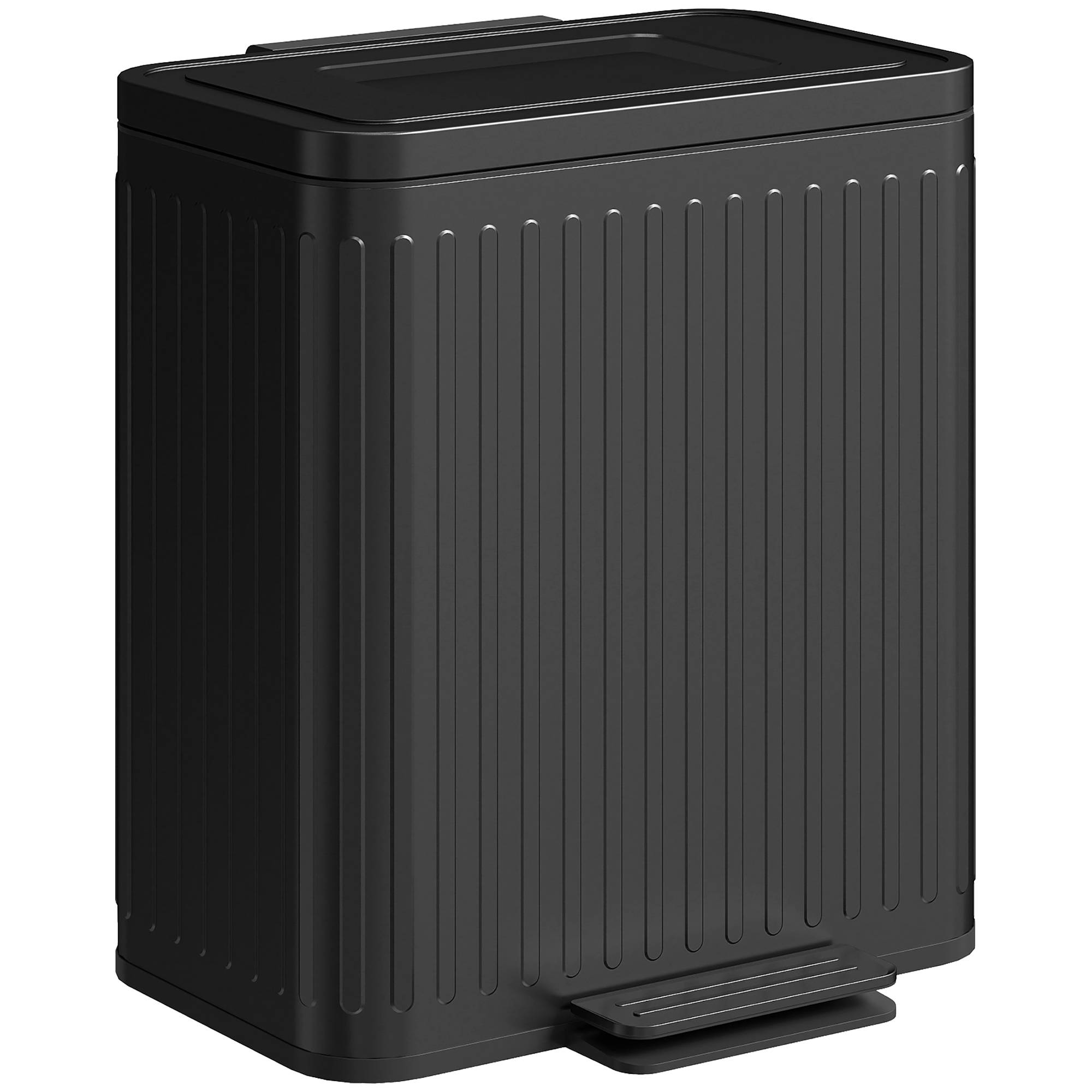 Sans Marque - Poubelle cuisine 2 compartiments 20 L tri sélectif efficace pédale plastique métal noire - Image 2