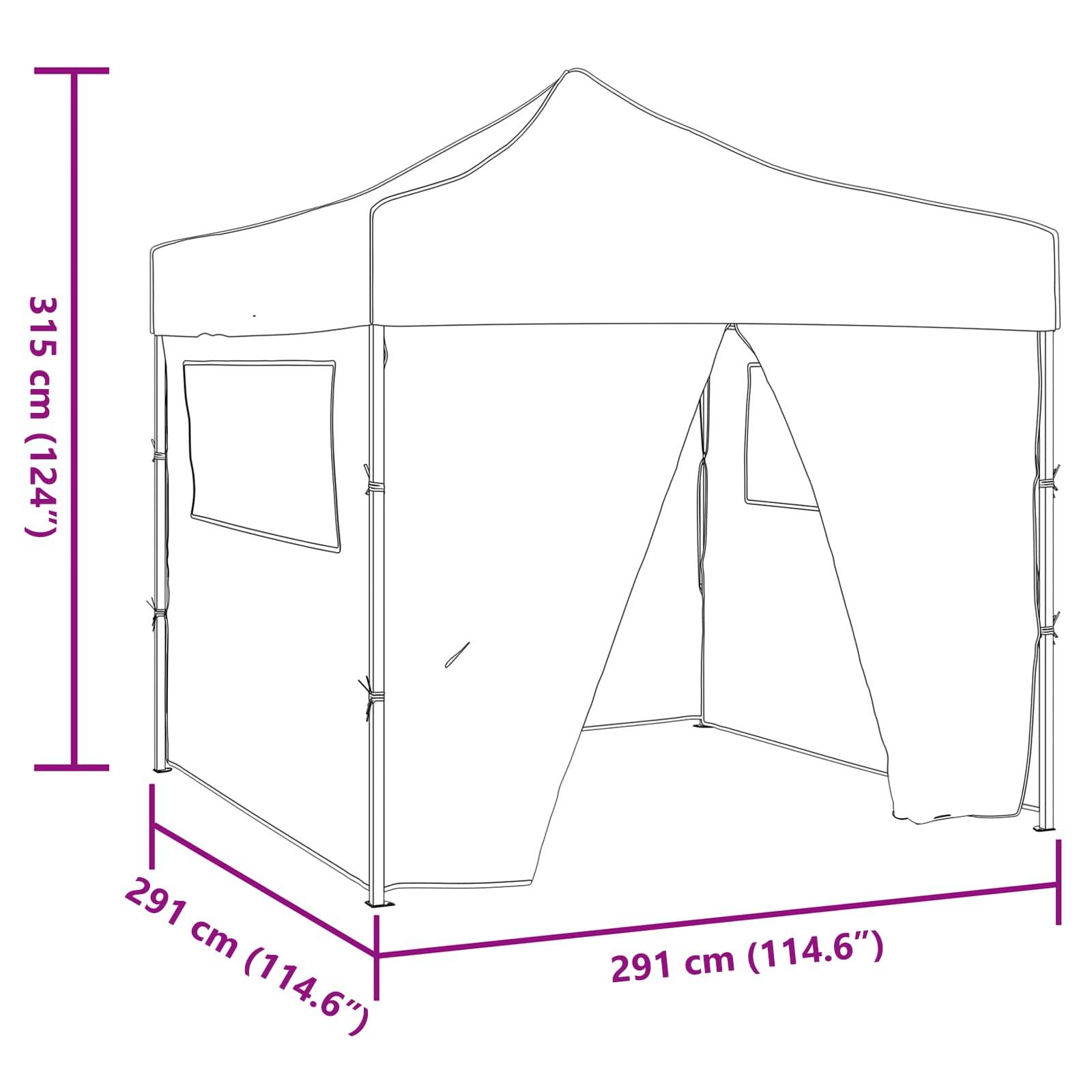 ComfortXL - Tente de réception tissu Oxford jardin terrasse abri pliable protection UV 291x291cm vert - Image 10