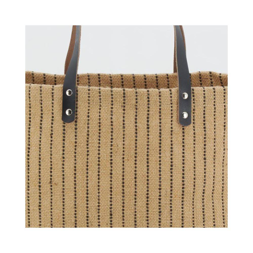 Aubry Gaspard - Sac à mains en jute à rayures - Image 2
