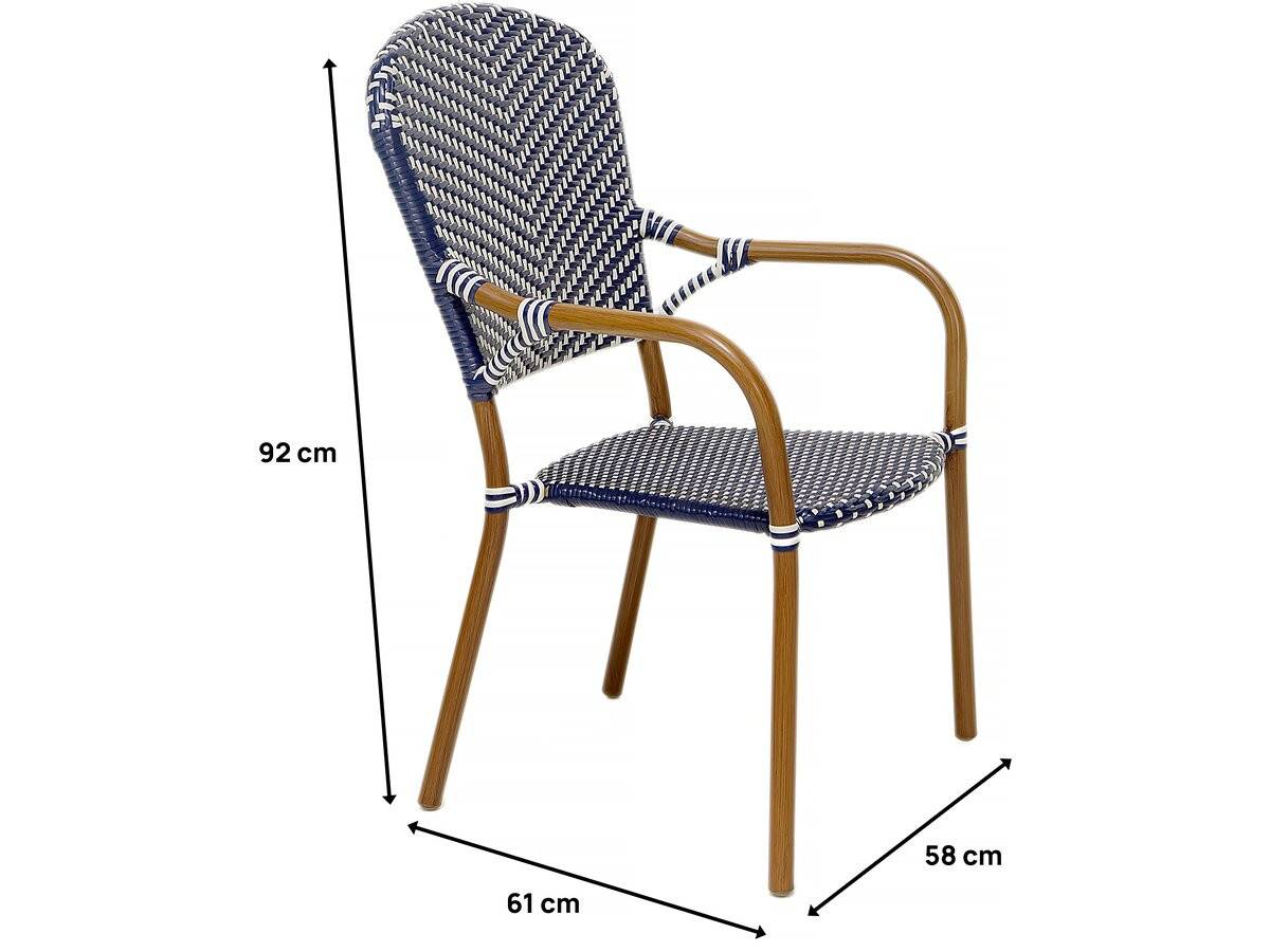 Lot De 4 Chaises D'extérieur Bistro "maya" - Bleu -habitat Et Jardin - Image 3