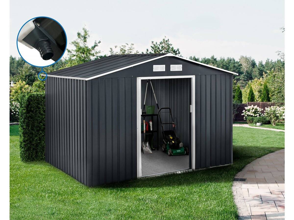 Habitat Et Jardin - Abri De Jardin Métal - "vegas" - 7,06 M² Avec Gouttière - Gris -habitat Et Jardin - Image 2