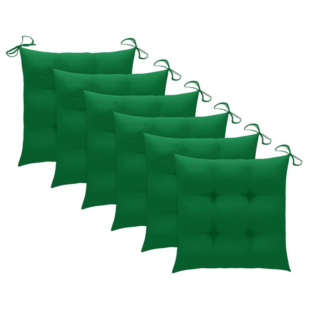 Vidaxl - Chaises de jardin empilables avec coussins lot de 6 Teck solide vidaXL 3073272 - Image 7