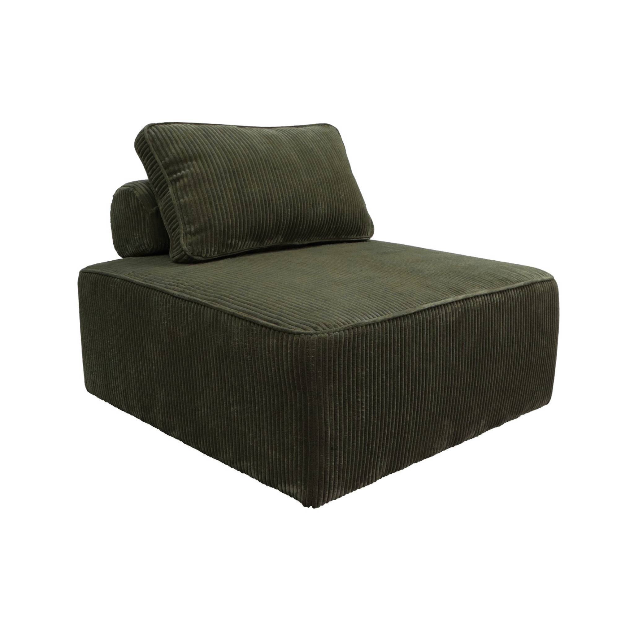 sweeek - Ensemble chauffeuses LAO pour canapé modulable en velours côtelé 4 places vert foncé | sweeek - Image 6