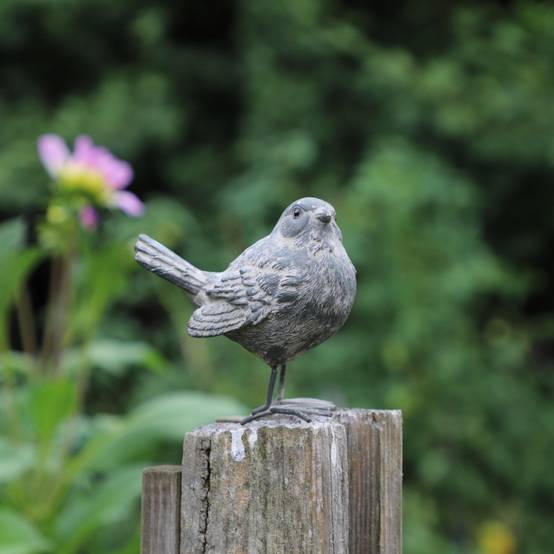 Set de 2 oiseaux en résine gris 8.5 x 8.5 x 5.5 cm Chemin de campagne - Image 2